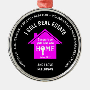 Custom Sell Real Estate Love Referrals Realtor Metal Tree Decoration