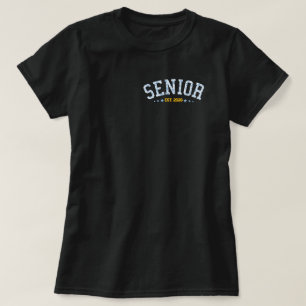Custom Senior Class Of 2026 Graduation Blue Floral T-Shirt
