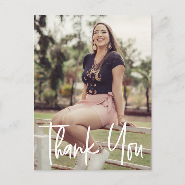 Custom Senior Graduation Photo Thank you  Announcement Postcard (Front)