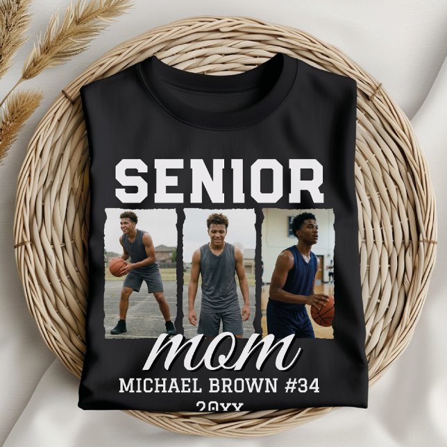 Custom Senior Mom Graduation Photo & Name T-Shirt (Creator Uploaded)