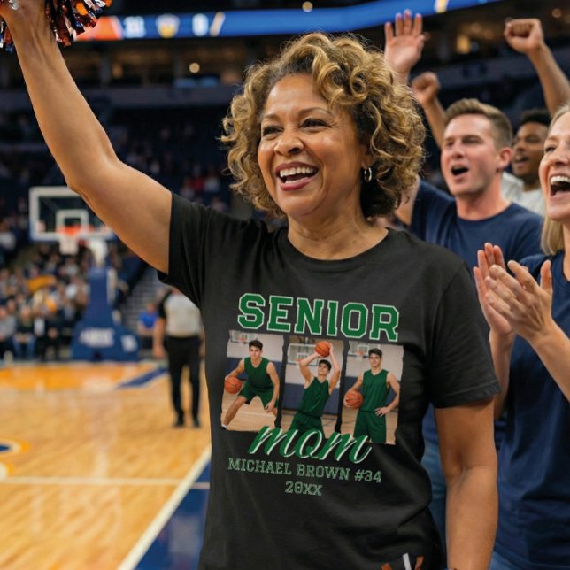 Custom Senior Mom Graduation Photo & Name T-Shirt (Creator Uploaded)