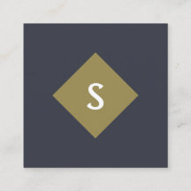 Custom Senior Monogram square business card