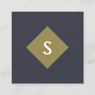 Custom Senior Monogram square business card