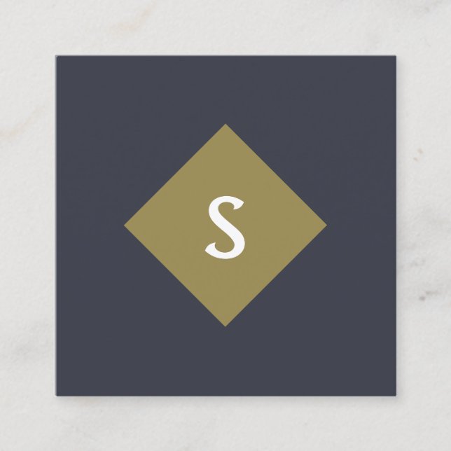 Custom Senior Monogram square business card (Front)