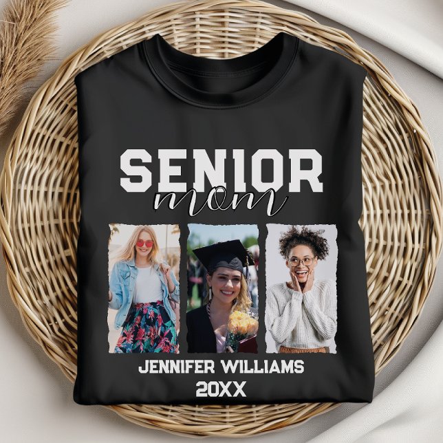 Custom Senior Mum Graduation Photo & Name T-Shirt (Creator Uploaded)