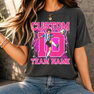 Custom senior soccer player, team name & number  T-Shirt