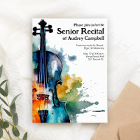 Custom Senior Violin Recital Music Themed