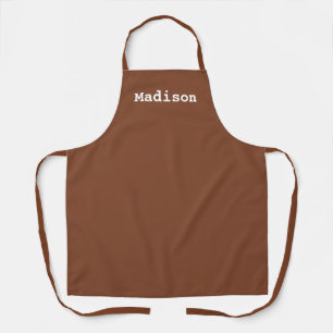Custom sepia white name monogram apron