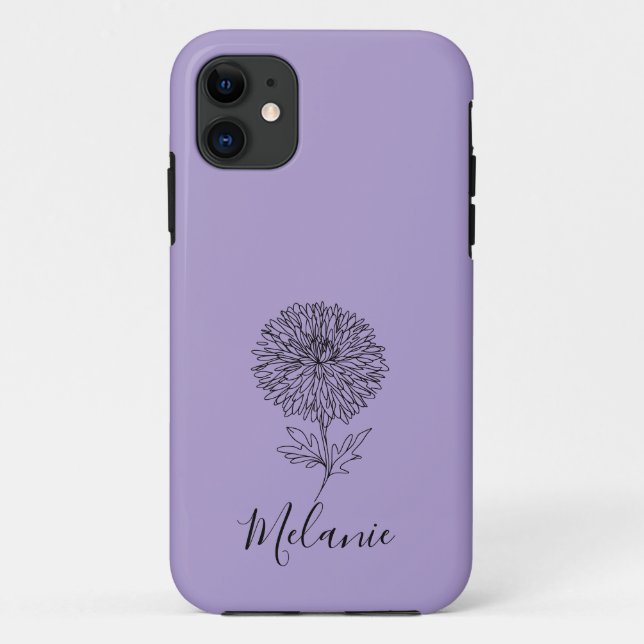 Custom September Aster Birth Flower Gift for Birth Case-Mate iPhone Case (Back)