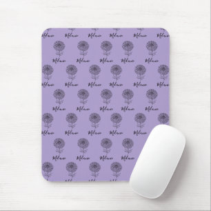 Custom September Aster Birth Flower Gift for Birth Mouse Mat