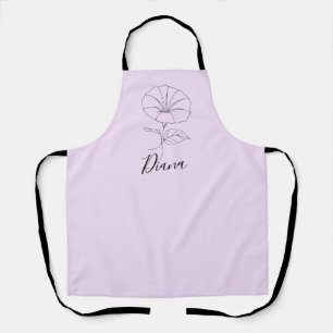 Custom September Morning Glory Birth Flower Gift Apron