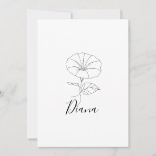 Custom September Morning Glory Birth Flower Gift  Invitation