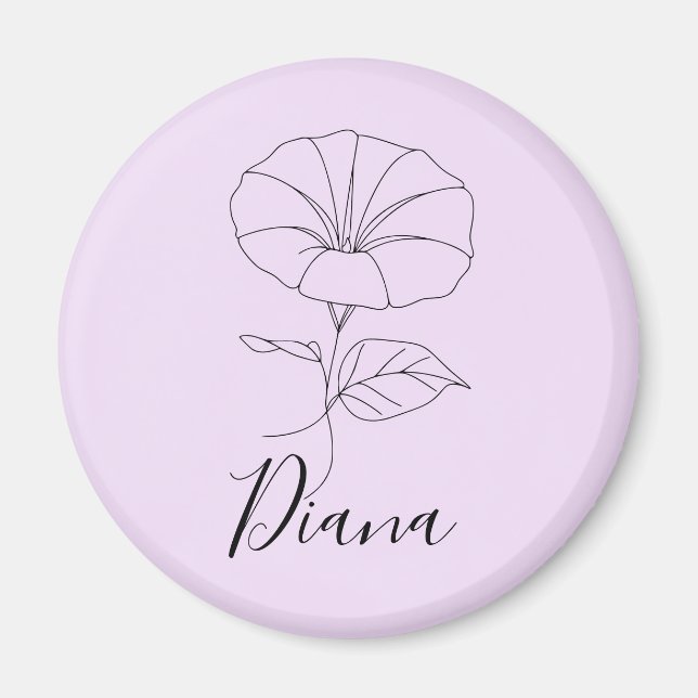 Custom September Morning Glory Birth Flower Gift  Magnet (Front)