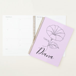 Custom September Morning Glory Birth Flower Gift Planner