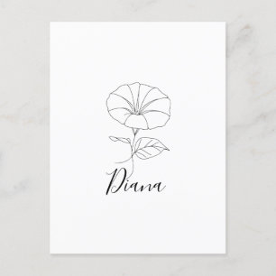Custom September Morning Glory Birth Flower Gift Postcard