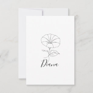 Custom September Morning Glory Birth Flower Gift Thank You Card