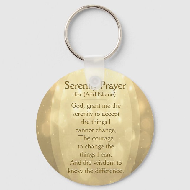 Custom Serenity Prayer Key Ring (Front)