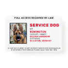 Custom Service Dog Photo ID Badge
