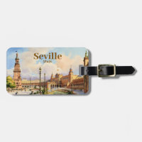 Custom Seville Spain Plaza de Espana Watercolor
