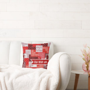 Custom Sewing Patchwork Bandanna Quilt Pattern Cushion