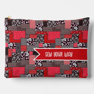 Custom Sewing Patchwork Sew Your Way Design Accessory Pouch