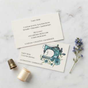 Custom Sewing Vintage Sewing Machine Business Card