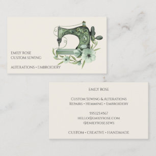 Custom Sewing Vintage Sewing Machine Business Card