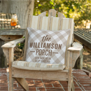 Custom Shabby Chic French Country Plaid Pattern Cushion
