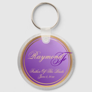 Custom Shades of Lavender Father of Bride Keepsake Key Ring