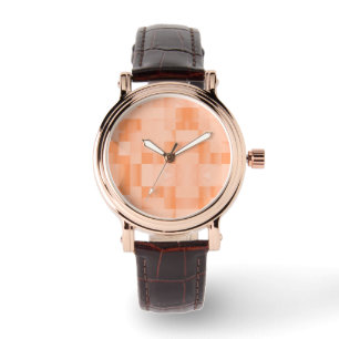 Custom Shades of Peach Fuzz Small Squares Watch