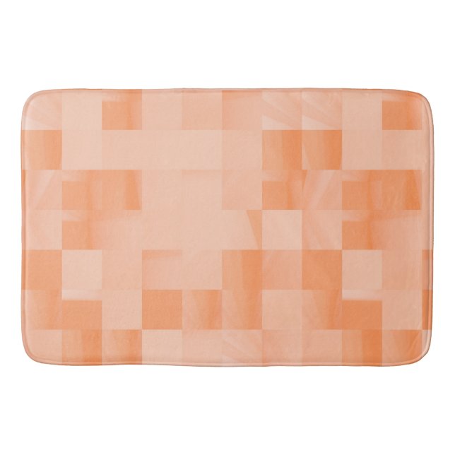 Custom Shades of Peach Fuzz Squares Bath Mat (Front)