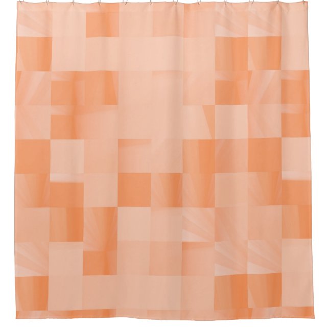 Custom Shades of Peach Fuzz Squares Shower Curtain (Front)