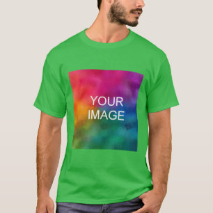 Custom Shamrock Green Add Image Logo Template T-Shirt