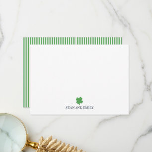 Custom Shamrock Painting Irish Stationary Thank You Card