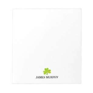 Custom Shamrock St Patricks Day Notepad