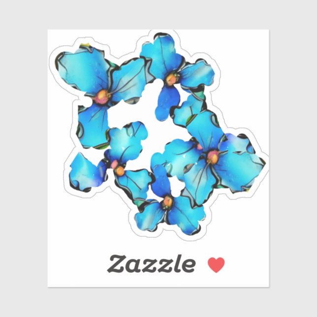 Custom shape blue flower artsy  (Sheet)