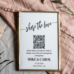 custom share the love sharing photo qr code sign