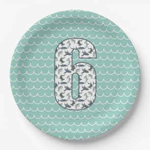 Custom Shark Birthday Plate   6th Birthday   Ocean