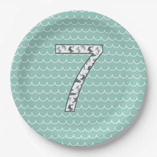 Custom Shark Birthday Plate   7th Birthday   Ocean