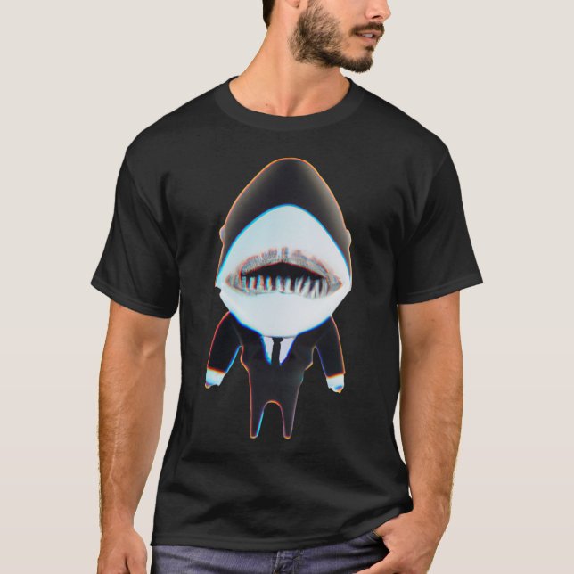 Custom shark classy black sunglasses funny T-Shirt (Front)