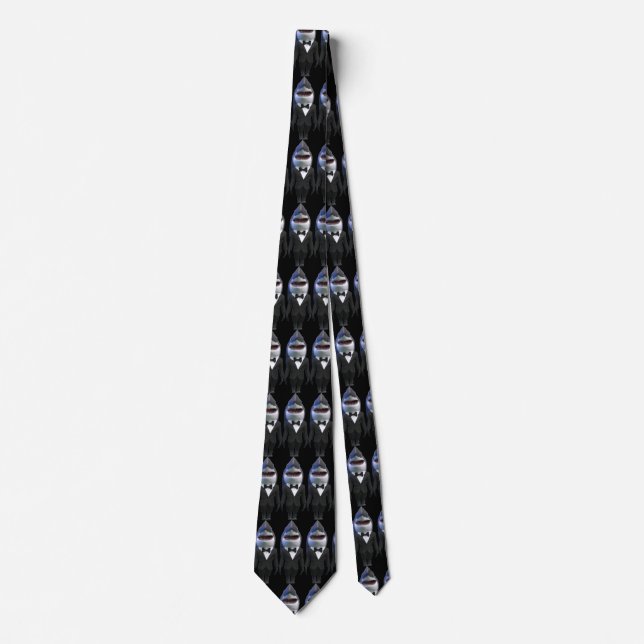 Custom shark tuxedo classy black sunglasses funny  tie (Front)