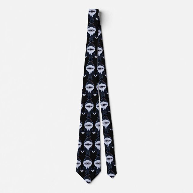 Custom shark tuxedo classy black sunglasses funny  tie (Front)
