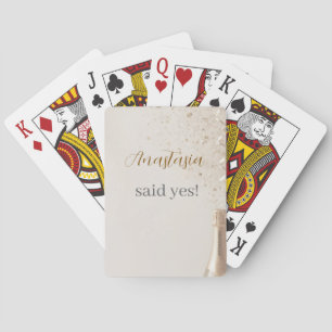Custom She Said Yes Bridal Shower Playing Cards