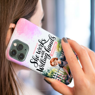 Custom She Works with Willing Hands Christian iPhone 16 Pro Max Case