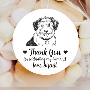 Custom Sheepdog Dog Wedding Favour Stickers