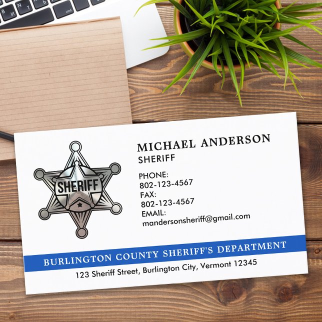 Custom Sheriff Police Officer Law Enforcement Logo Business Card (Creator Uploaded)