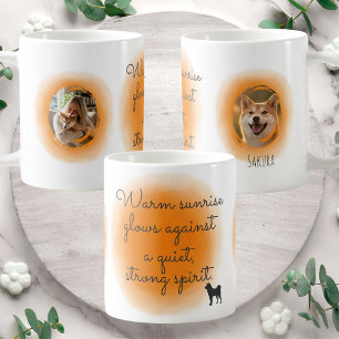 Custom Shiba Inu Mug in Pastel Orange Watercolor
