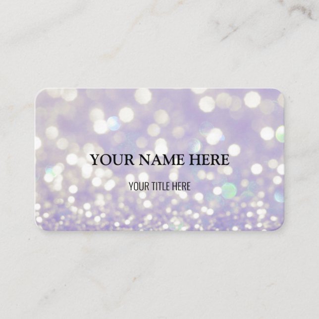 Custom Shimmering Bokeh Business Card (Front)