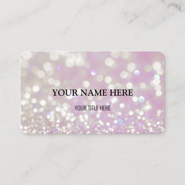 Custom Shimmering Bokeh Business Card (Front)