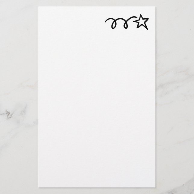 Custom shooting star stationery paper for writing (Front)